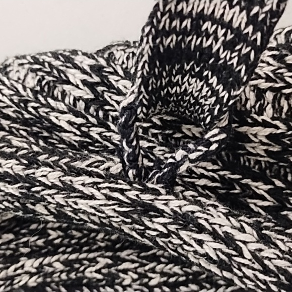 United Knitwear Medium 60% Cotton Black & White/Cream Chunky Belted Cardigan - Picture 9 of 11